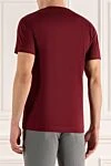 Cotton T-shirt burgundy for men Dolce & Gabbana - logo print. 100% cotton. Country of manufacture: Italy. Care: specialized cleaning - photo 4