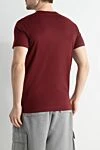 Cotton T-shirt burgundy for men Dolce & Gabbana - leather logo. 100% cotton. Country of manufacture: Italy. Care: specialized cleaning - photo 4