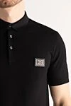 Dolce & Gabbana Cotton polo black for men - Brand Logo Patch. 100% cotton. Buttons. Country of manufacture: Italy. Care: specialized cleaning - photo 5