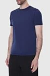 Cesare di Napoli Cotton T-shirt blue for men - 100% cotton. Country of manufacture: Italy. Care: specialized cleaning - photo 3