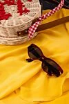 Women's red sunglasses in the shape of a cat's eye Bottega Veneta - contrast lens, metal decoration. Additional: UV protection, scratch protection, case included. plastic, metal. Country of origin: Italy. Care: specialized cleaning - photo 8