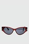 Bottega Veneta Women's red sunglasses in the shape of a cat's eye - contrast lens, metal decoration. Additional: UV protection, scratch protection, case included. plastic, metal. Country of origin: Italy. Care: specialized cleaning - photo 1