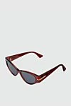 Bottega Veneta Women's red sunglasses in the shape of a cat's eye - contrast lens, metal decoration. Additional: UV protection, scratch protection, case included. plastic, metal. Country of origin: Italy. Care: specialized cleaning - photo 3