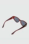 Women's red sunglasses in the shape of a cat's eye Bottega Veneta - contrast lens, metal decoration. Additional: UV protection, scratch protection, case included. plastic, metal. Country of origin: Italy. Care: specialized cleaning - photo 4