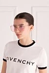 Очки большие квадратные розовые  Gucci - защита от ультрафиолета, защита от царапин, чехол в комплекте. пластик, металл. Страна производитель: Италия. Уход: специализированная чистка - фото 2