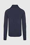 Blue men's wool cardigan Cesare di Napoli - Knitted cuffs. 100% wool. Closure: Zipper. Two side pockets. Country of manufacture: Italy. Care: specialized cleaning - photo 6