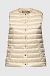 Peserico Women's yellow down polyester vest - 100% polyester,. buttons. two side pockets. Insulation 90% goose down, 10% goose feather. Country of manufacture: Italy. Care: specialized cleaning - photo 1