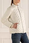 D.Exterior Women's white polyester jacket - textured pattern. 100% polyester. Closure: zipper. two side pockets. Country of manufacture: Italy. Care: specialized cleaning - photo 3