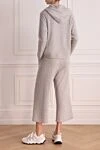 Костюм прогулочный из кашемира серый женский Cashmere & Silk Milano - 100% кашемир. молния. два кармана боковые . Капюшон: есть. Страна производитель: Италия. Уход: специализированная чистка - фото 4