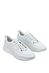 Doucal`s White leather sneakers for women - massive sole. leather. lacing. Country of manufacture: Italy. Care: specialized cleaning - photo 3