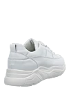 White leather sneakers for women Doucal`s - massive sole. leather. lacing. Country of manufacture: Italy. Care: specialized cleaning - photo 4