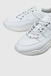 Doucal`s White leather sneakers for women - massive sole. leather. lacing. Country of manufacture: Italy. Care: specialized cleaning - photo 5