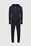 Ermenegildo Zegna Men's sports suit made of cotton and polyamide, black - Contrast cuffs. Hood. 61% polyamide, 39% cotton. Closure: Drawstring, zipper. Four side pockets. Country of manufacture: Italy. Care: specialized cleaning - photo 1