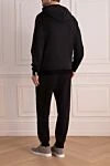 Men's sports suit made of cotton and polyamide, black Ermenegildo Zegna - Contrast cuffs. Hood. 61% polyamide, 39% cotton. Closure: Drawstring, zipper. Four side pockets. Country of manufacture: Italy. Care: specialized cleaning - photo 4