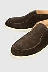 Pellettieri di Parma Brown suede loafers for men - contrast sole. heel height 2 cm, leather interior. 100% suede. Country of origin: Italy. Care: specialized cleaning - photo 5