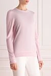 Peserico Pink wool jumper for women - lurex. 100% wool. Country of manufacture: Italy. Care: specialized cleaning - photo 3