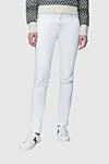 Isabel Marant White cotton jeans for women - contrasting seams. two side pockets, two back pockets. 100% cotton. zipper, buttons. Country of manufacture: Italy. Care: specialized cleaning - photo 3