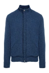 Cesare di Napoli Men's blue wool cardigan - 100% wool. zipper, buttons. Country of manufacture: Italy. Care: specialized cleaning - photo 1