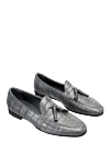 Cesare di Napoli Gray crocodile leather loafers for men - contrast sole, textured leather. 100% crocodile skin. Insole: leather. Sole Height: Heel Height 2cm. Country of manufacture: Italy. Care: specialized cleaning - photo 3