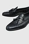 Cesare di Napoli Black crocodile leather loafers for men - contrast sole, textured leather. 100% crocodile skin. Insole: leather. Sole Height: Heel Height 2cm. Country of manufacture: Italy. Care: specialized cleaning - photo 5