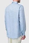 Men's blue linen shirt Torras - 100% linen. Closure: buttons. Country of manufacture: Italy. Care: specialized cleaning - photo 4