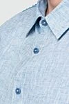 Torras Men's blue linen shirt - 100% linen. Closure: buttons. Country of manufacture: Italy. Care: specialized cleaning - photo 5