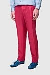 Torras Pink linen trousers for men - 100% linen. Closure: button, zipper. two side, two back pockets. Country of manufacture: Italy. Care: specialized cleaning - photo 3