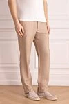 Torras Men's beige linen trousers - 100% linen. Closure: button, zipper. two side, two back pockets. Country of manufacture: Italy. Care: specialized cleaning - photo 3