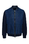 Torras Wool and genuine leather jacket blue for men - braided pattern. 100% genuine leather, 100% wool. Closure: Zipper. Two side pockets. Country of manufacture: Italy. Care: specialized cleaning - photo 1