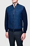 Torras Wool and genuine leather jacket blue for men - braided pattern. 100% genuine leather, 100% wool. Closure: Zipper. Two side pockets. Country of manufacture: Italy. Care: specialized cleaning - photo 3