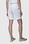 White shorts for women Panicale - belt, clasps, turns. four pockets. 65% cotton, 25% linen, 7% nylon, 3% elastane. zipper. Country of manufacture: Italy. Care: specialized cleaning - photo 4