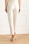 White viscose trousers for women Panicale - two pockets. 95% viscose, 5% elastane. elastic belt. Country of manufacture: Italy. Care: specialized cleaning - photo 4