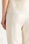 Panicale White viscose trousers for women - two pockets. 95% viscose, 5% elastane. elastic belt. Country of manufacture: Italy. Care: specialized cleaning - photo 5