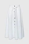 Panicale White skirt for women - belt. 65% cotton, 25% linen, 7% nylon, 3% elastane. belt, buttons. Country of manufacture: Italy. Care: specialized cleaning - photo 1