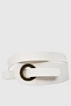 Panicale White leather belt for women - 100% genuine leather. Fastener: decorative buckle. Width: 2 cm. Country of manufacture: Italy. Care: specialized cleaning - photo 1