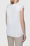 White viscose blouse for women Panicale - sleeveless. 95% viscose, 5% elastane. Country of manufacture: Italy. Care: specialized cleaning - photo 4