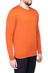 Cesare di Napoli Wool jumper orange for men - 100% wool. Country of origin: Italy. Care: specialized cleaning - photo 3