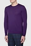 Cesare di Napoli Violet wool jumper for men - 100% wool. Country of manufacture: Italy. Care: specialized cleaning - photo 3