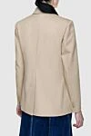 Women's beige cotton and elastane jacket P.A.R.O.S.H. - slot. 97% cotton, 3% elastane. Closure: button. two side pockets. Lining: 100% cupro. Country of manufacture: Italy. Care: specialized cleaning - photo 4