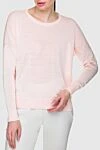 Peserico Pink linen and cotton jumper for women - 60% linen, 40% cotton. Country of manufacture: Italy. Care: specialized cleaning - photo 3