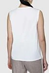 White cotton T-shirt for women Peserico - sleeveless. 100% cotton. Country of manufacture: Italy. Care: specialized cleaning - photo 4