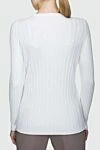 White viscose and polyester jumper for women Peserico - textured pattern, metal clasp on the front. 62% viscose, 38% polyester. Country of manufacture: Italy. Care: specialized cleaning - photo 4