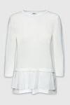 Peserico White linen and cotton jumper for women - flounce from below. linen, 40% cotton. Country of manufacture: Italy. Care: specialized cleaning - photo 1