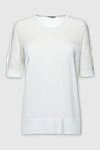 Peserico White cotton blouse for women - short sleeve. cotton. Country of manufacture: Italy. Care: specialized cleaning - photo 1