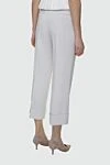 Peserico White polyester trousers for women - 100% polyester. elastic belt. Country of manufacture: Italy. Care: specialized cleaning - photo 3