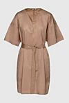 Peserico Brown cotton dress for women - Fastener: belt. short sleeve. 97% cotton, 3% elastane. Country of manufacture: Italy. Care: specialized cleaning - photo 1