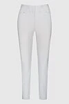 Peserico White cropped trousers with a zipper and hooks women's - 95% cotton, 5% elastane. zipper, hook. Country of manufacture: Italy. Care: specialized cleaning - photo 1