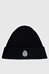 Billionaire Cashmere hat black for men - Logo patch, textured knit. 100% cashmere. Country of manufacture: Italy. Care: specialized cleaning - photo 1