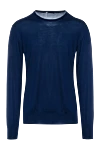 Cesare di Napoli Cashmere and silk jumper blue for men - 70% cashmere, 30% silk. Country of origin: Italy. Care: specialized cleaning - photo 1