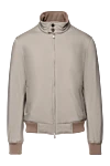 Cesare di Napoli Beige polyester jacket for men - 100% polyester. Closure: Zipper, buttons. Two side pockets. Country of manufacture: Italy. Care: specialized cleaning - photo 1